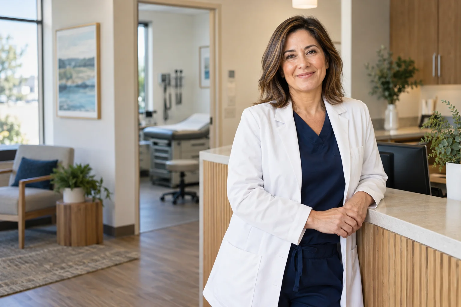 Portrait of a physician in her medical practice